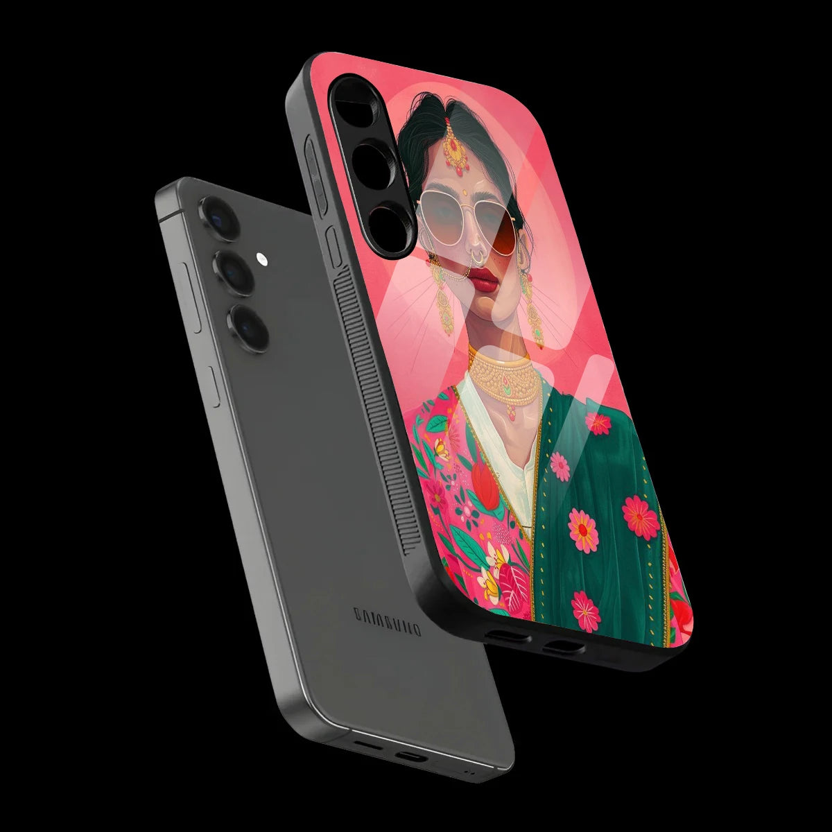 Royal Ethnic Diva - Glass Case For Samsung Galaxy Infographic