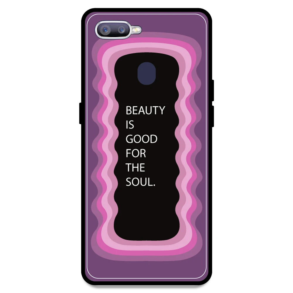 'Beauty Is Good For The Soul' - Pink Armor Case For Oppo Models Oppo F9 Pro