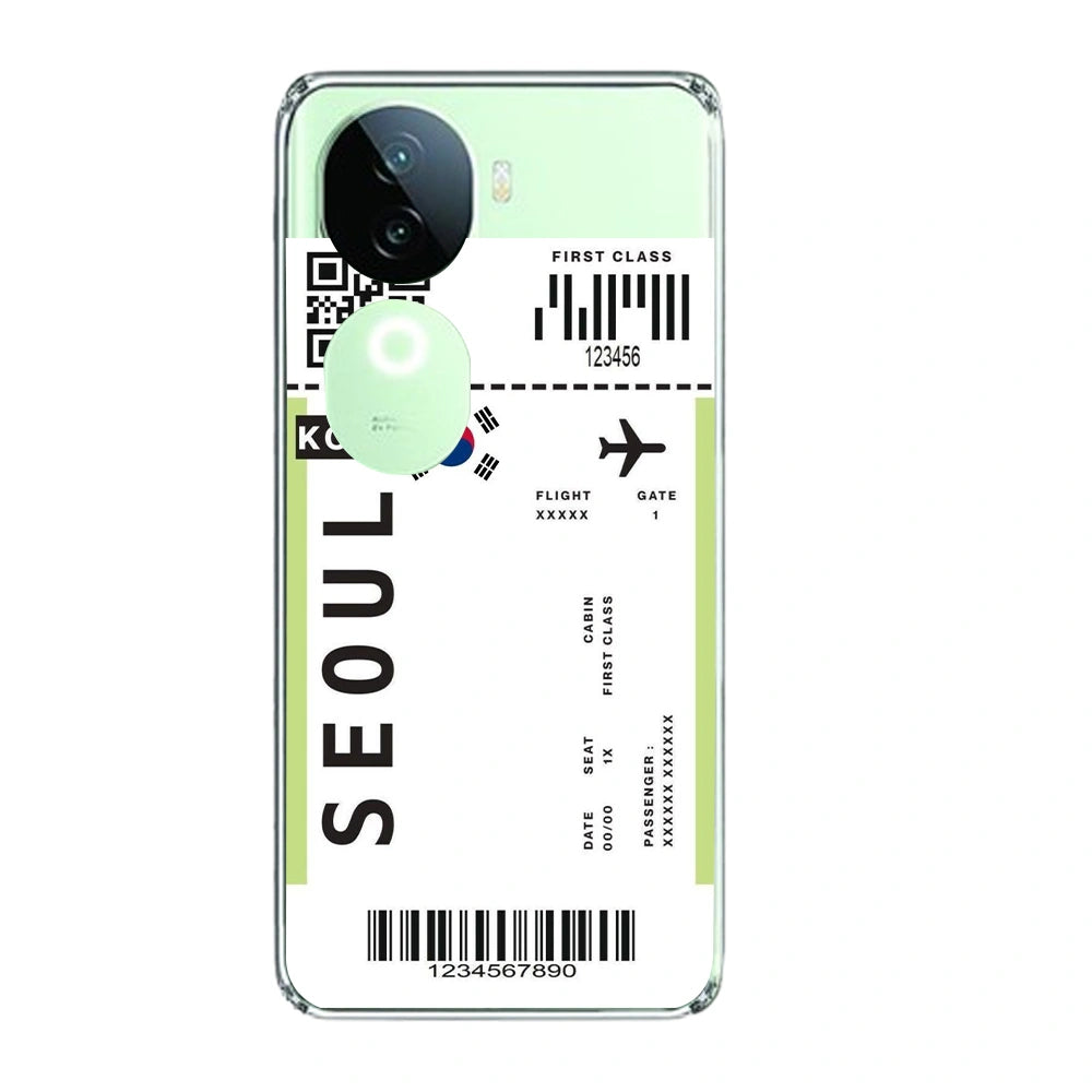 Seoul Ticket - Clear Printed Silicone Case For IQOO Infographic