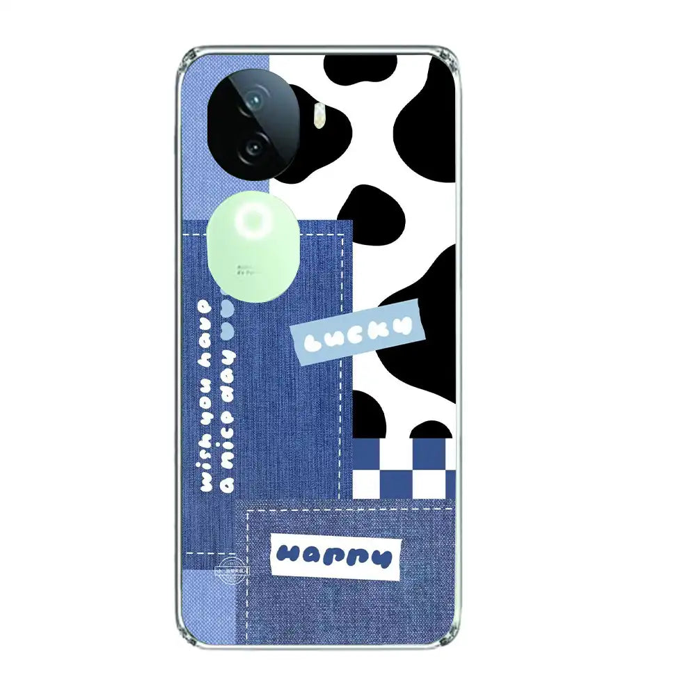 Cow Print Collage - Printed Silicone Case For IQOO Infographic