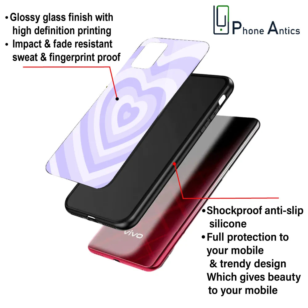 'Blue Hearts - Glass Case For Apple iPhone Infographic