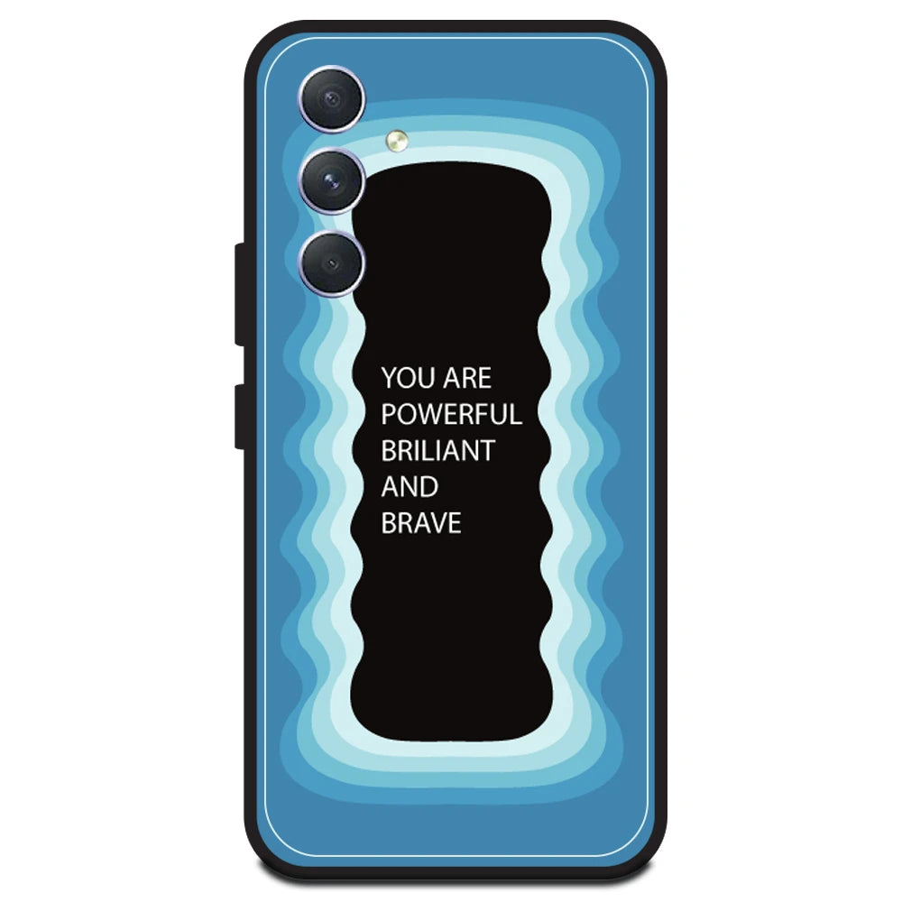 'You Are Powerful, Brilliant & Brave' - Blue Armor Case For Samsung Models Samsung A54 5G