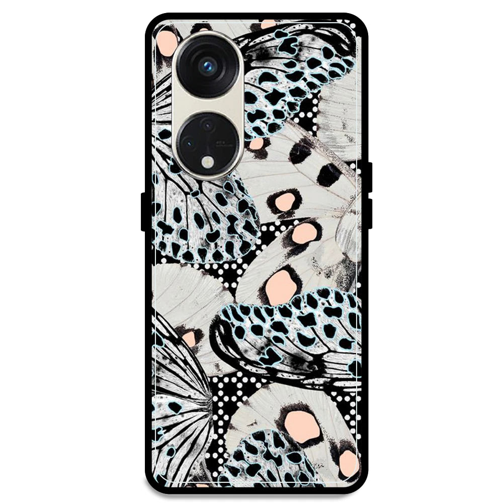 White Butterflies - Armor Case For Oppo Models Oppo Reno 8T 5G