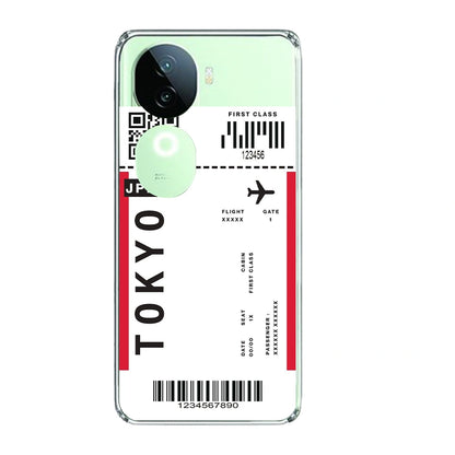 Tokyo Ticket - Clear Printed Silicone Case For IQOO Infographic