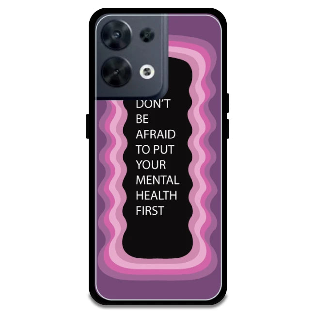 'Don't be Afraid To Put Your Mental Health First' - Pink Armor Case For Oppo Models Oppo Reno 8 5G