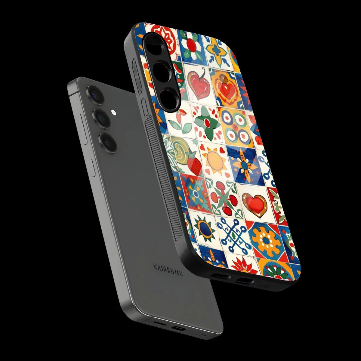 Colorful Tile Art - Glass Case For Samsung Galaxy Infographic