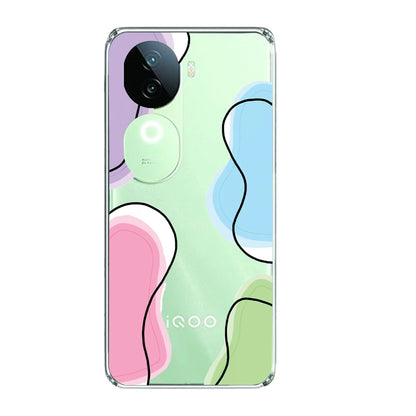 Rainbow Cow Print - Clear Printed Silicone Case For IQOO Infographic