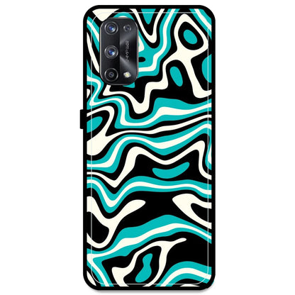 Blue & Black Waves - Armor Case For Realme Models Realme X7 Pro