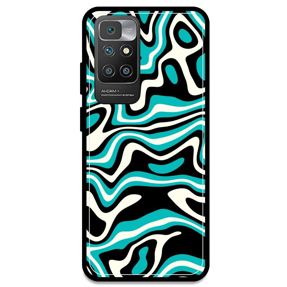 Blue & Black Waves - Armor Case For Redmi Models Redmi Note 10 Prime