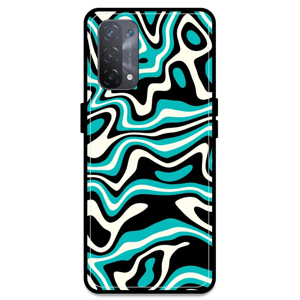 Blue & Black Waves - Armor Case For Oppo Models Oppo A74 5G