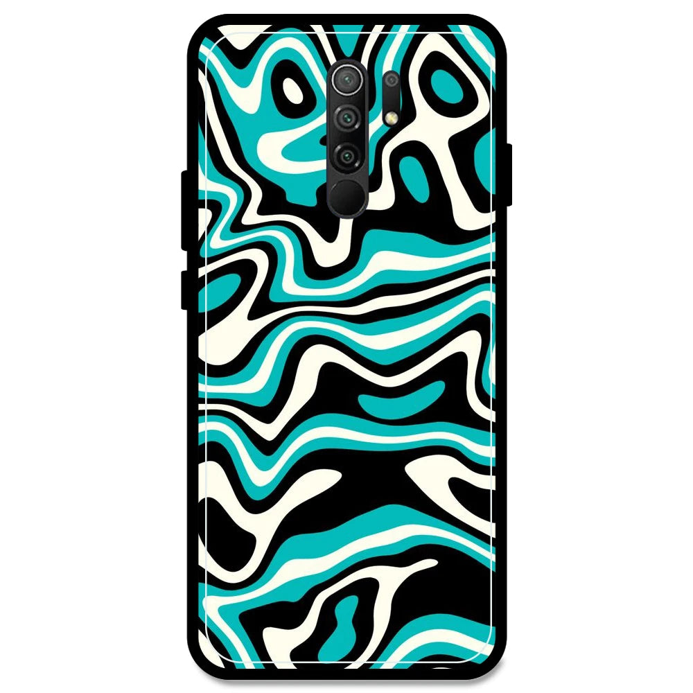 Blue & Black Waves - Armor Case For Redmi Models Redmi Note 9 Prime