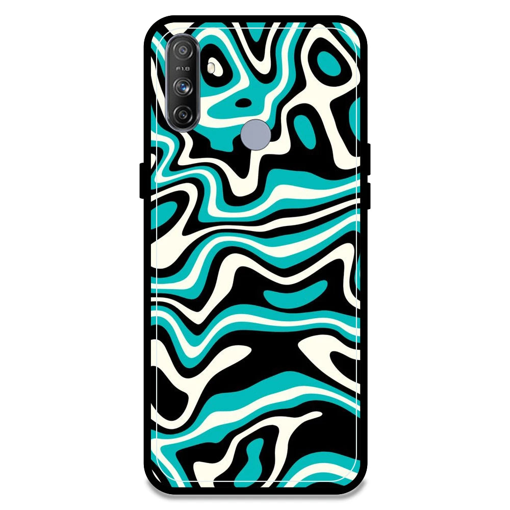 Blue & Black Waves - Armor Case For Realme Models Realme Narzo 10A