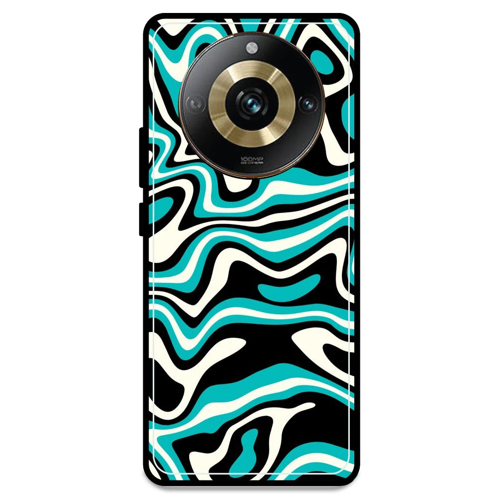 Blue & Black Waves - Armor Case For Realme Models Realme 11 Pro 5G