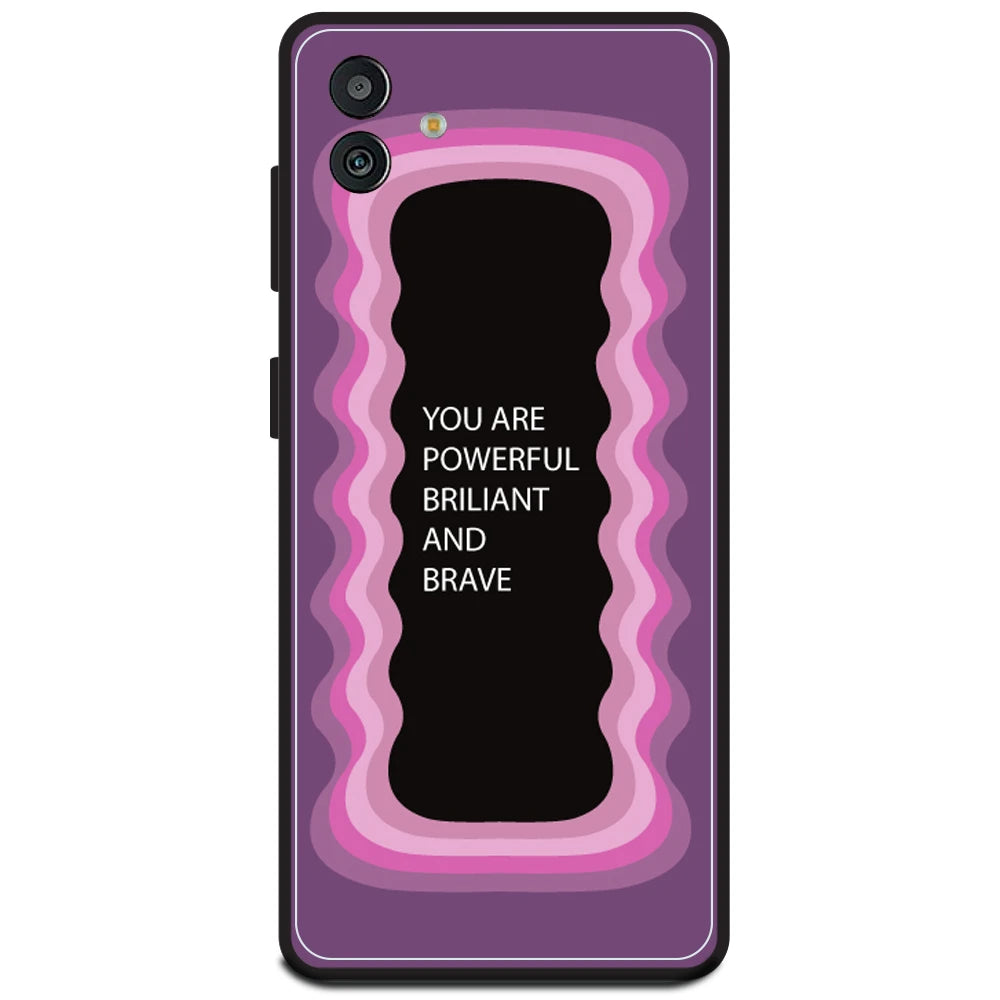 'You Are Powerful, Brilliant & Brave' - Pink Armor Case For Samsung Models Samsung M13 5G