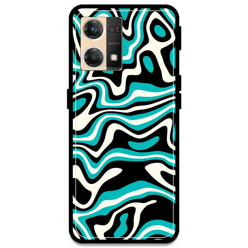 Blue & Black Waves - Armor Case For Oppo Models Oppo F21 Pro 4G