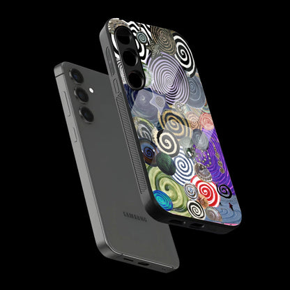 Abstract Spiral Vibe - Glass Case For Samsung Galaxy Infographic