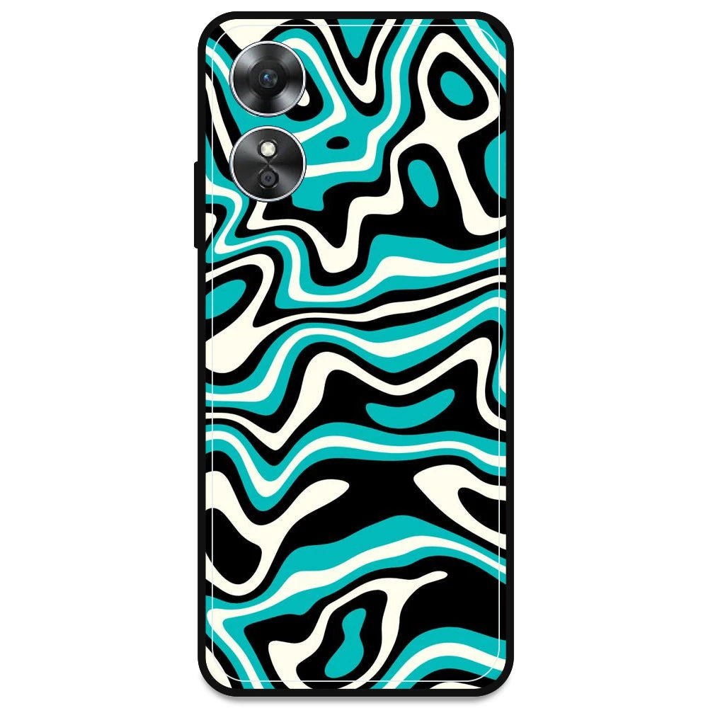 Blue & Black Waves - Armor Case For Oppo Models Oppo A17