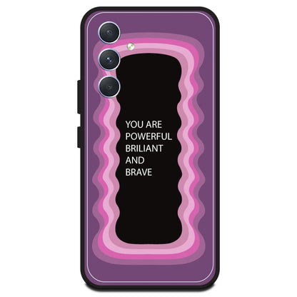 'You Are Powerful, Brilliant & Brave' - Pink Armor Case For Samsung Models Samsung A54 5G