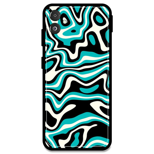 Blue & Black Waves - Armor Case For Samsung Models Samsung F14 5G
