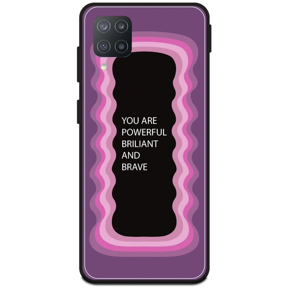 'You Are Powerful, Brilliant & Brave' - Pink Armor Case For Samsung Models Samsung F12