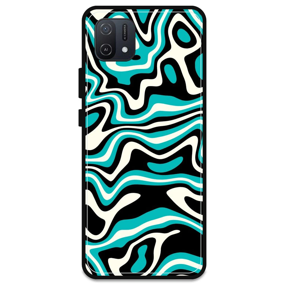 Blue & Black Waves - Armor Case For Oppo Models Oppo A16K