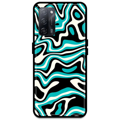 Blue & Black Waves - Armor Case For Oppo Models Oppo A53s 5G