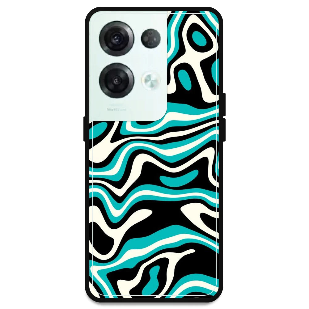 Blue & Black Waves - Armor Case For Oppo Models Oppo Reno 8 Pro 5G