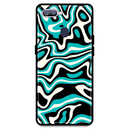 Blue & Black Waves - Armor Case For Oppo Models Oppo F9 Pro