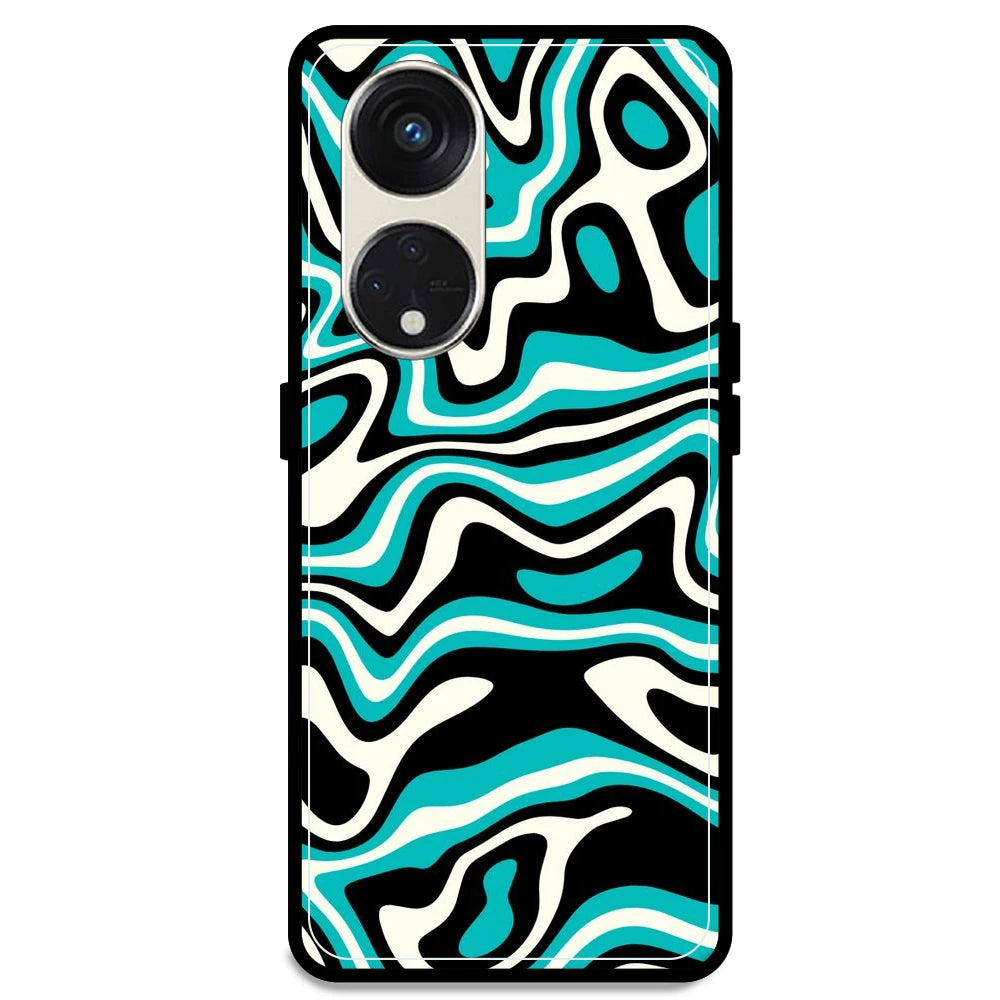 Blue & Black Waves - Armor Case For Oppo Models Oppo Reno 8T 5G