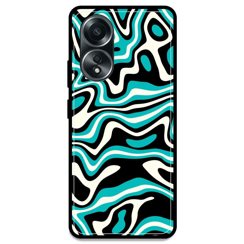 Blue & Black Waves - Armor Case For Oppo Models Oppo A58