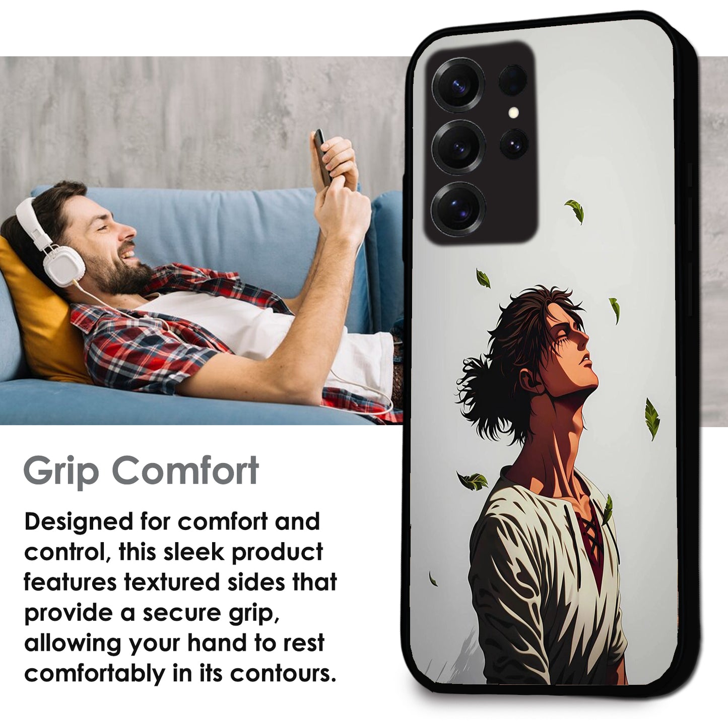 Anime Wanderer Aesthetic - Glossy Metal Silicone Cases for Samsung Models