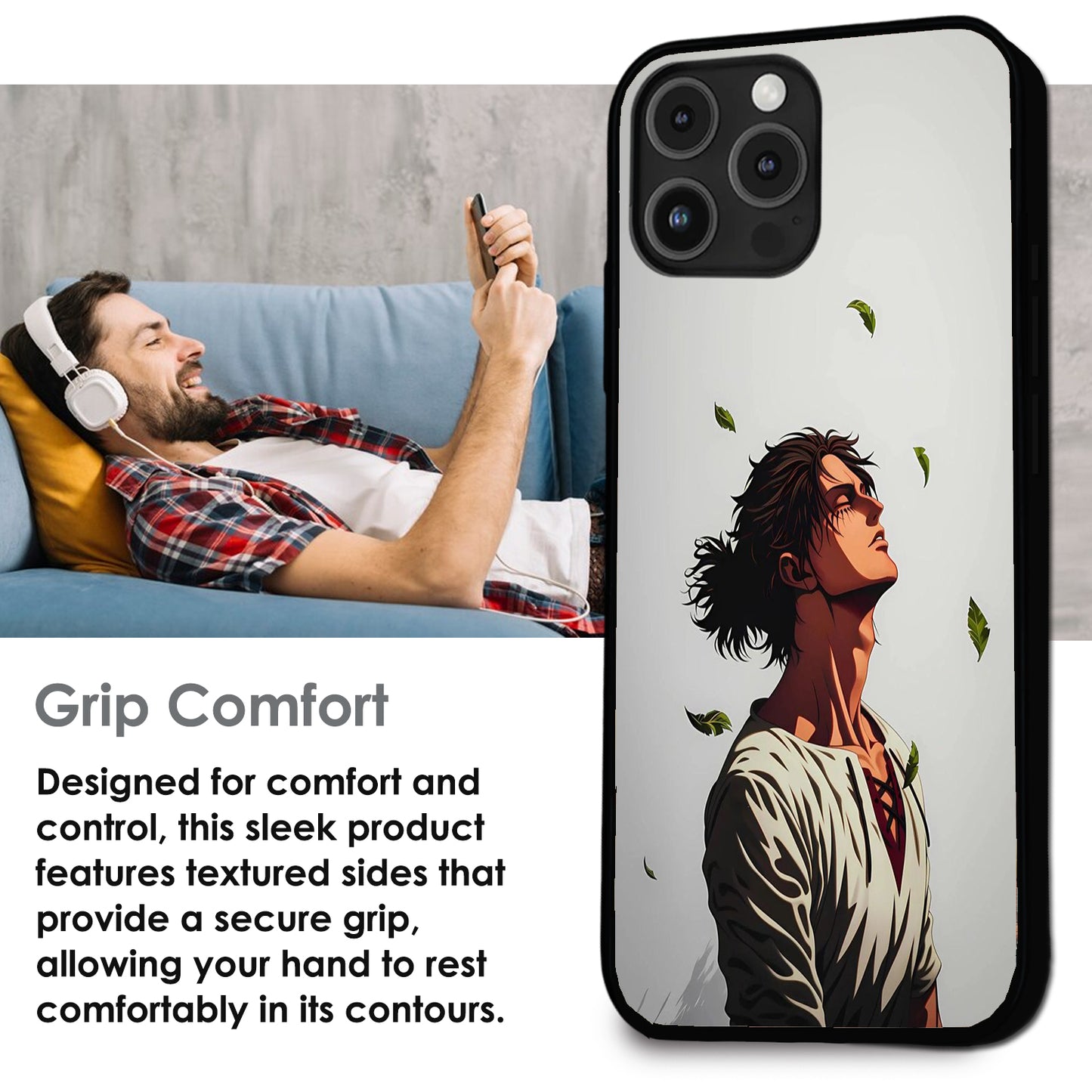 Anime Wanderer Aesthetic - Glossy Metal Silicone Cases for Apple iPhone
