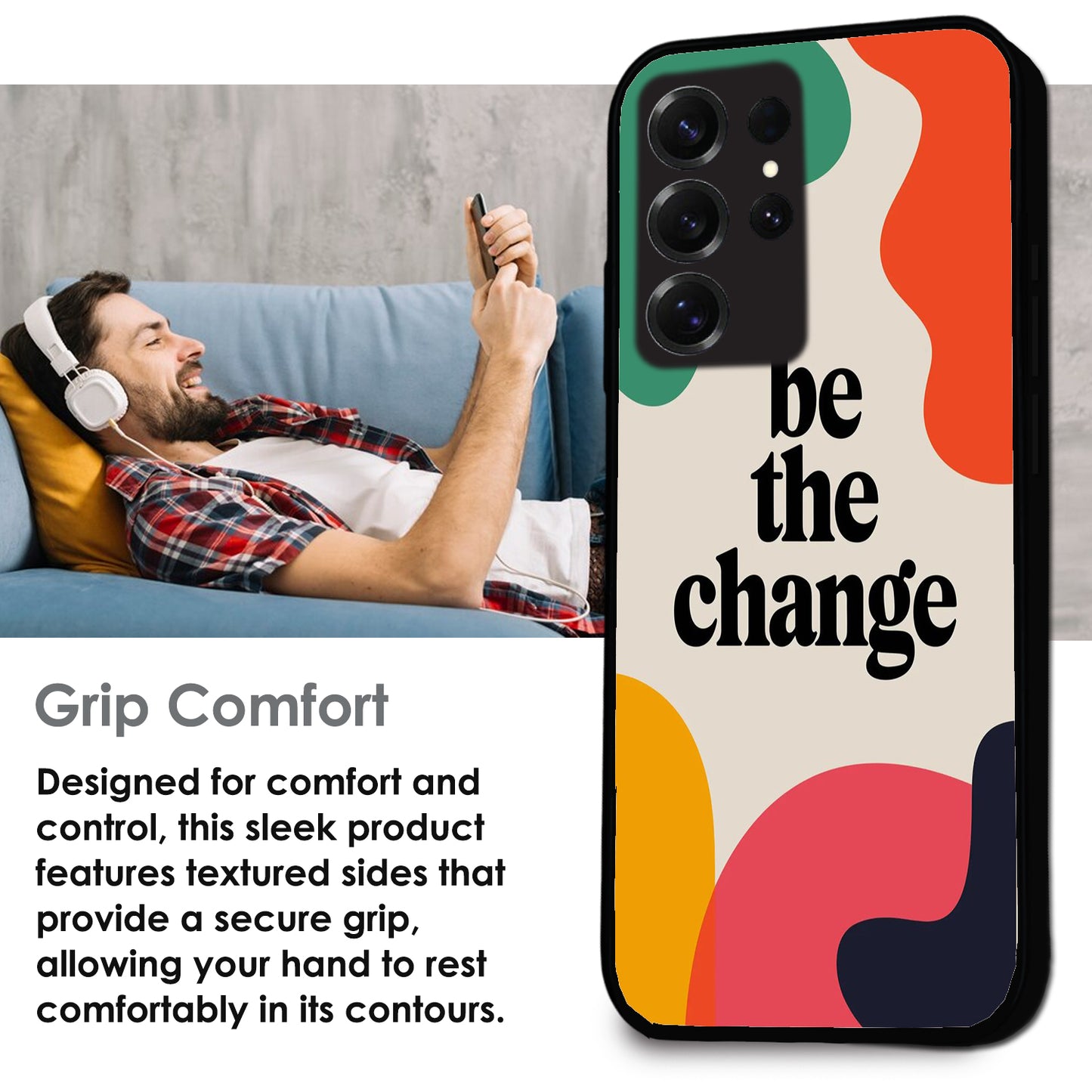 Be the Change - Glossy Metal Silicone Cases for Samsung Models