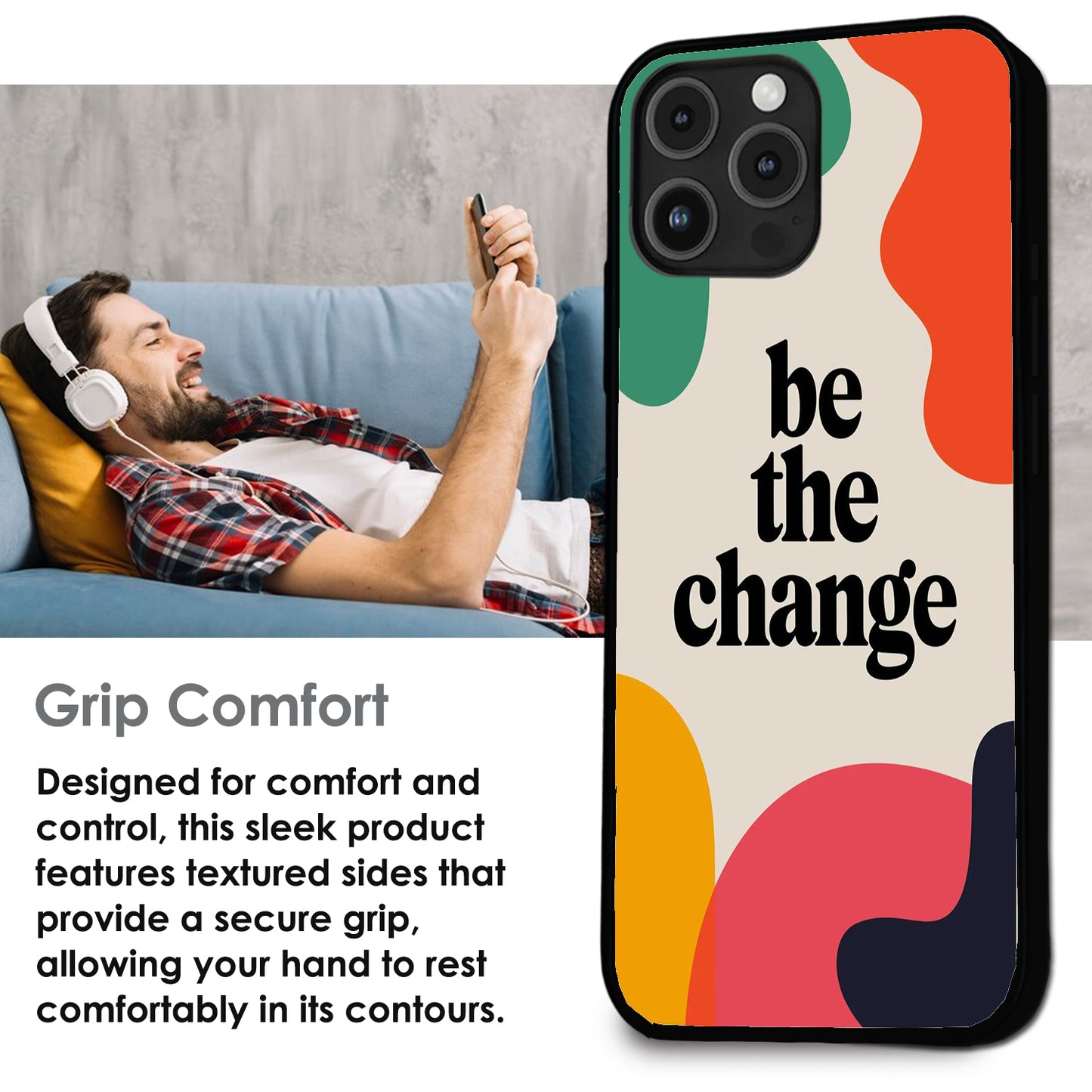 Be the Change - Glossy Metal Silicone Cases for Apple iPhone