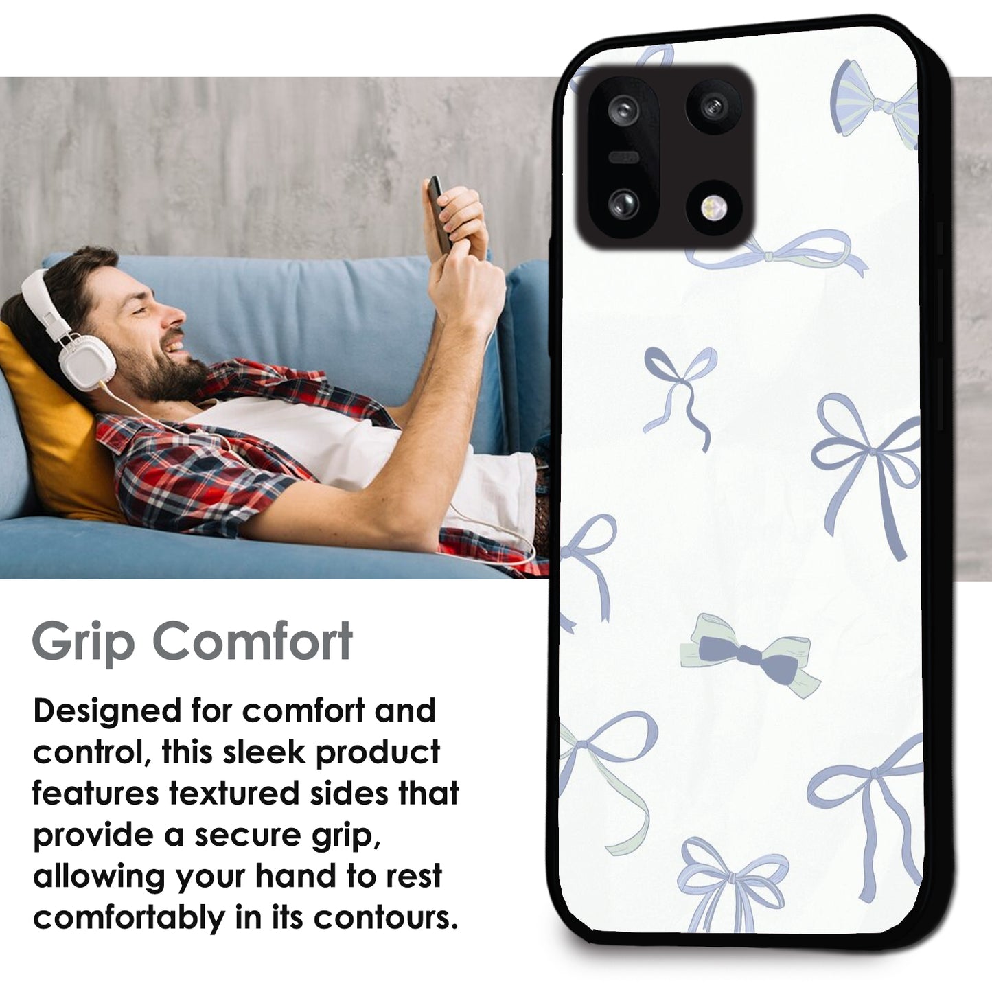 Blue Bows - Glossy Metal Silicone Cases for Oneplus