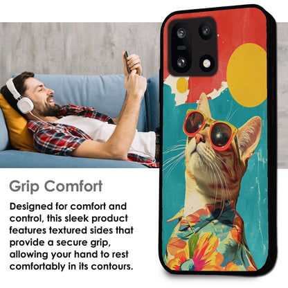 Cool Cat Summer - Glossy Metal Silicone Cases for OnePlus Models