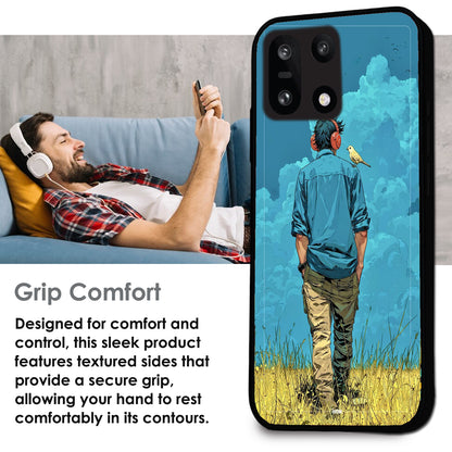 Dreamer in Blue Clouds - Glossy Metal Silicone Cases for OnePlus Models