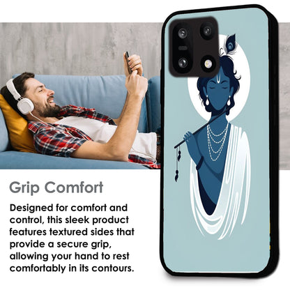 Minimal Krishna Flute Art - Glossy Metal Silicone Cases for OnePlus Models