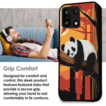 Sleeping Panda Sunset - Glossy Metal Silicone Cases for OnePlus Models