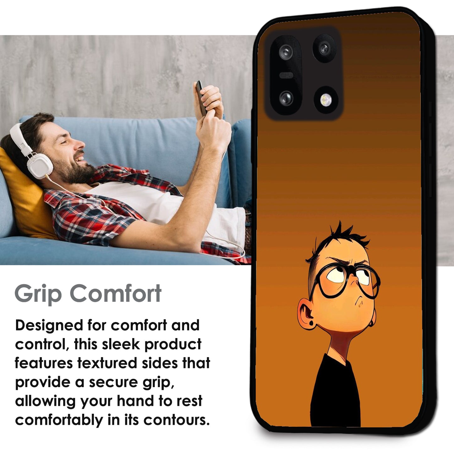 Stylish Cartoon Boy - Glossy Metal Silicone Cases for OnePlus Models