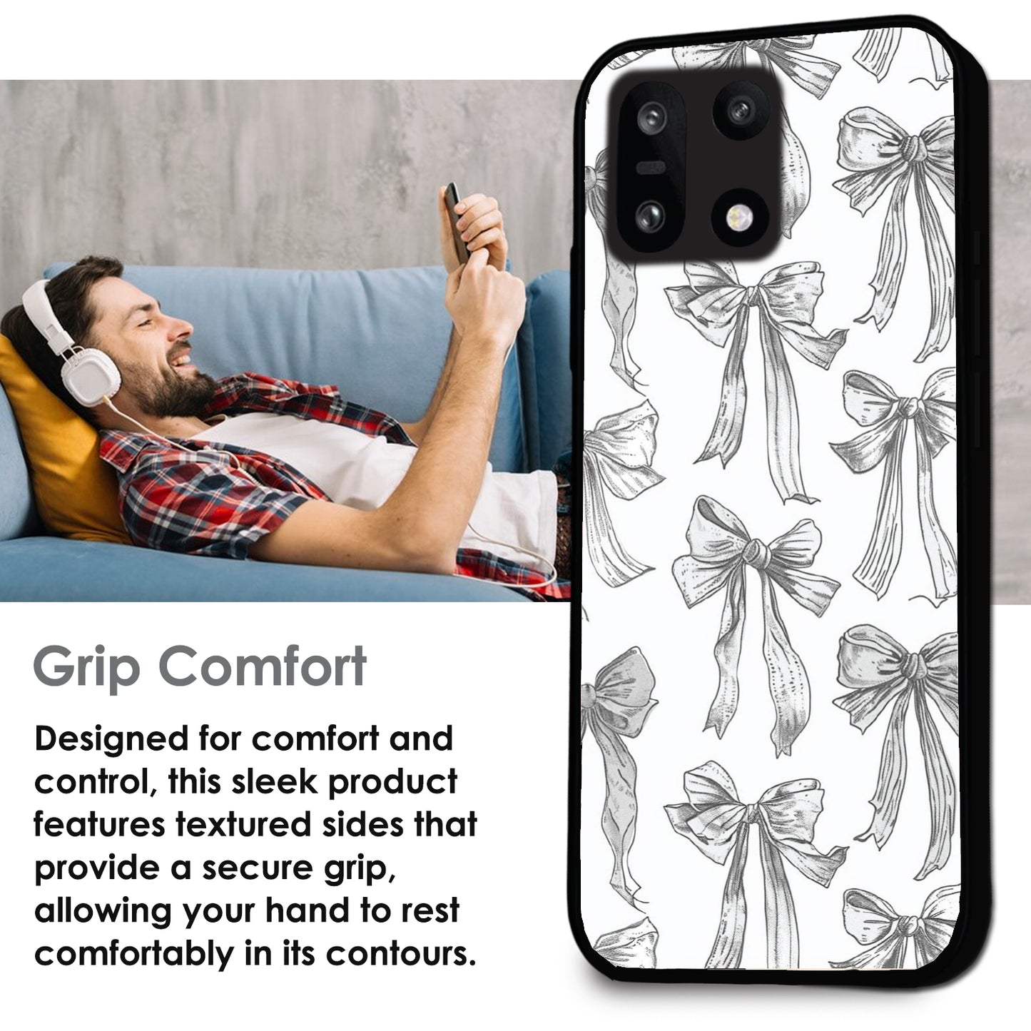 White Bows - Glossy Metal Silicone Cases for Oneplus