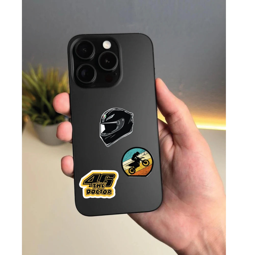 Bike Racing Stickers Pack – 41 Waterproof Motorcycle Stickers Infographic