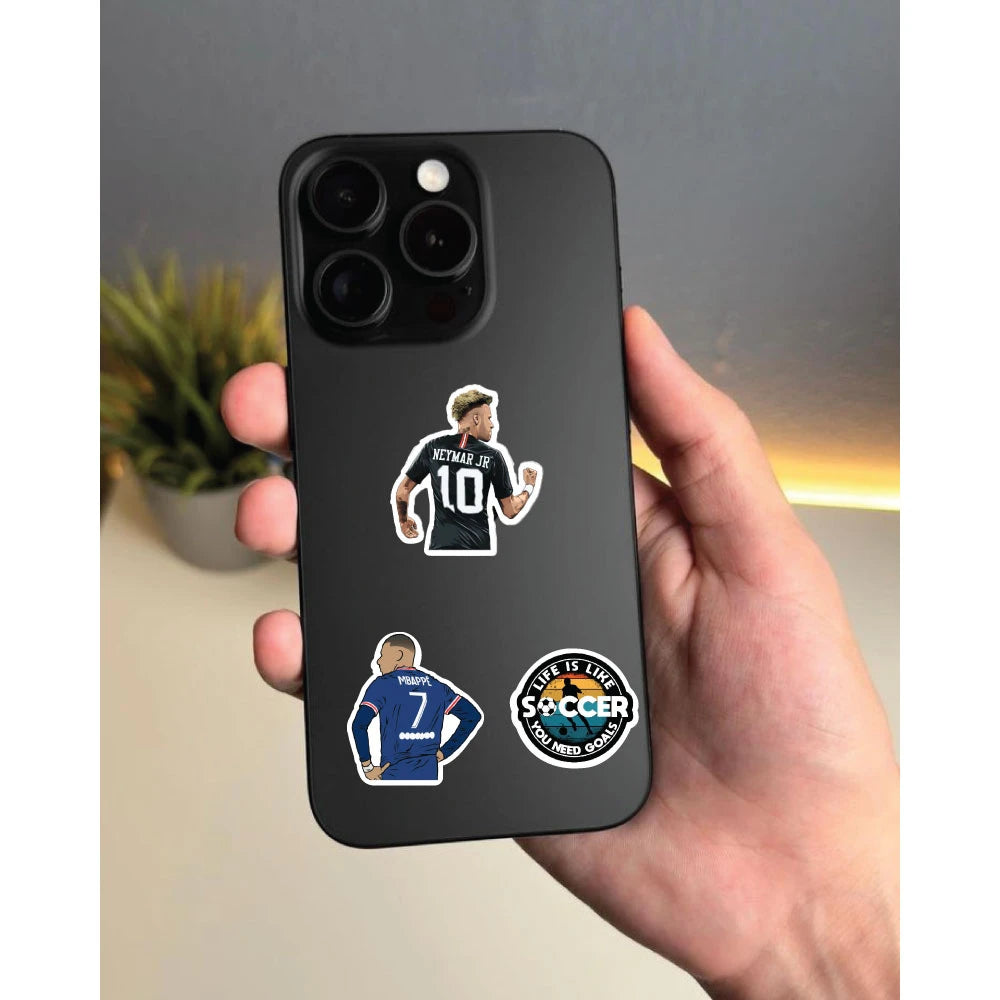 Football Stickers Pack – 42+ Soccer Star Waterproof Stickers Infographic