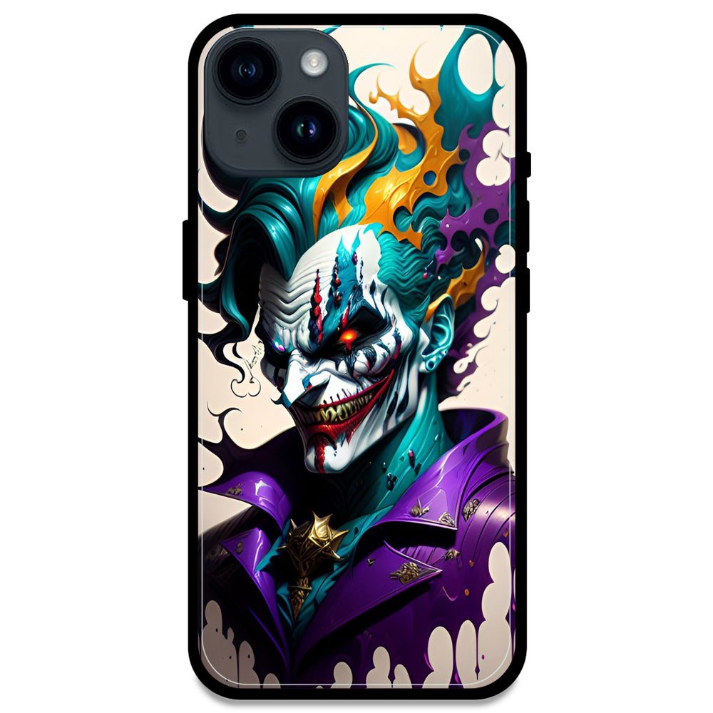 Devilish Joker - Glossy Metal Silicone Case For Apple iPhone Models- Apple iPhone 14