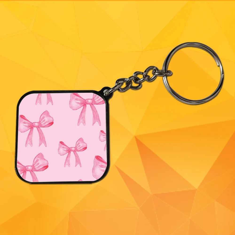 Bow - A Combo Of 4 Black Border Keychains