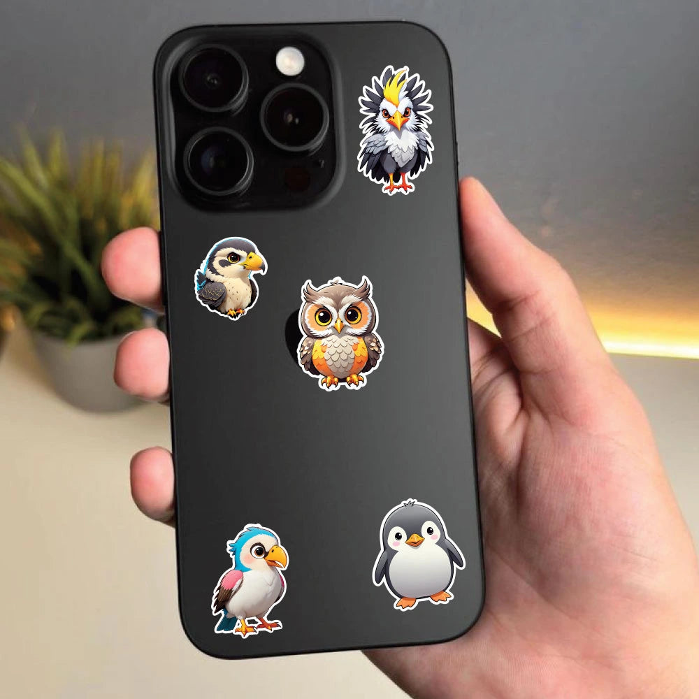 Birds – 47 Waterproof Aesthetic Stickers for Phone Cases, Clear Covers, Journals, Scrapbooks & More Infographic