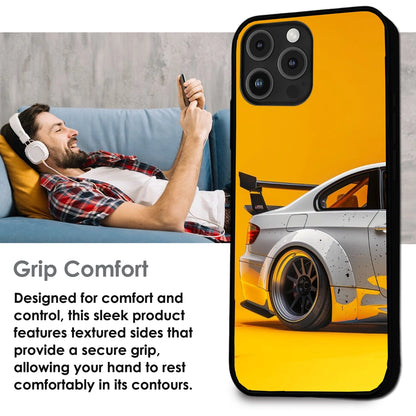 Sport Car Yellow Background - Glossy Metal Silicone Case For Apple iPhone Infographic