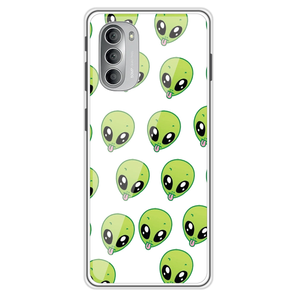 Alien - Clear Printed Silicon Case For Motorola Models