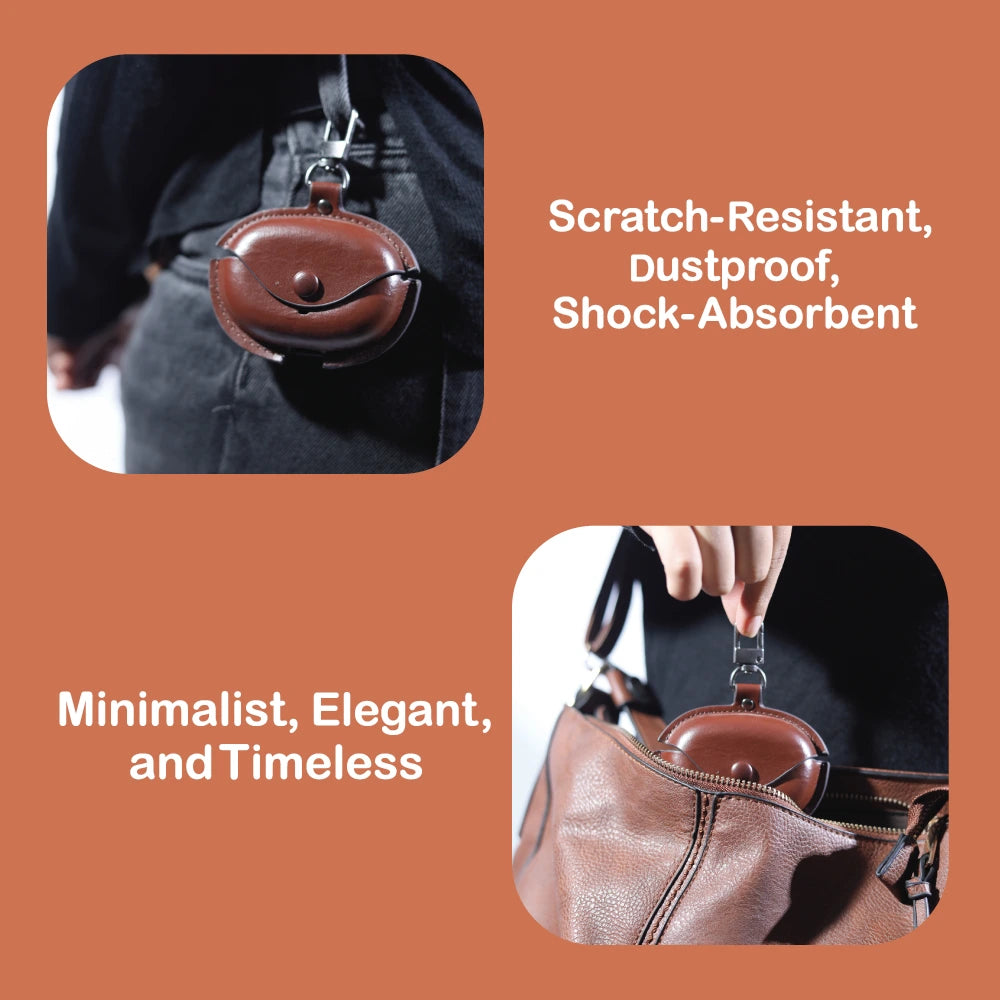 Dark Brown - Universal Earpod Pouch Infographic