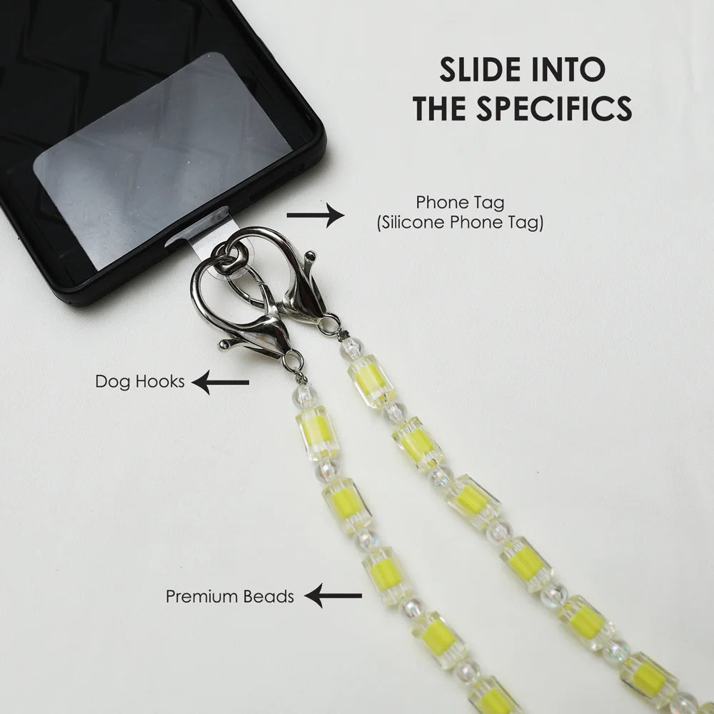 Yellow Beads - Cross Body Phone Slings